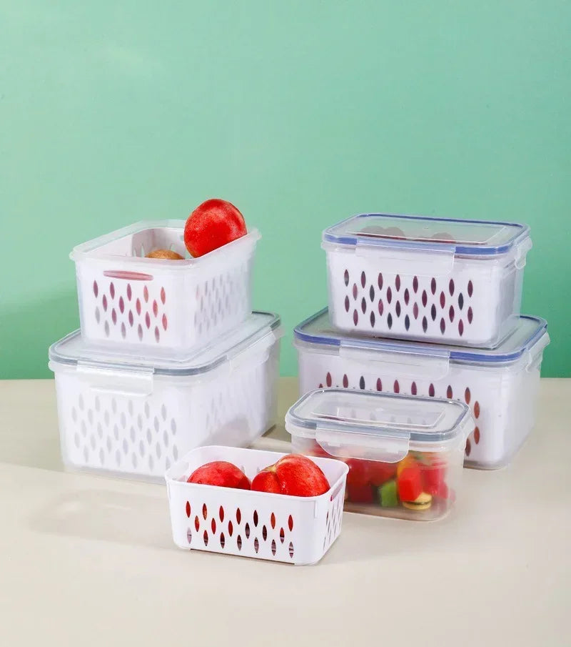 Refrigerator Preservation Storage Box Drain Basket Storage