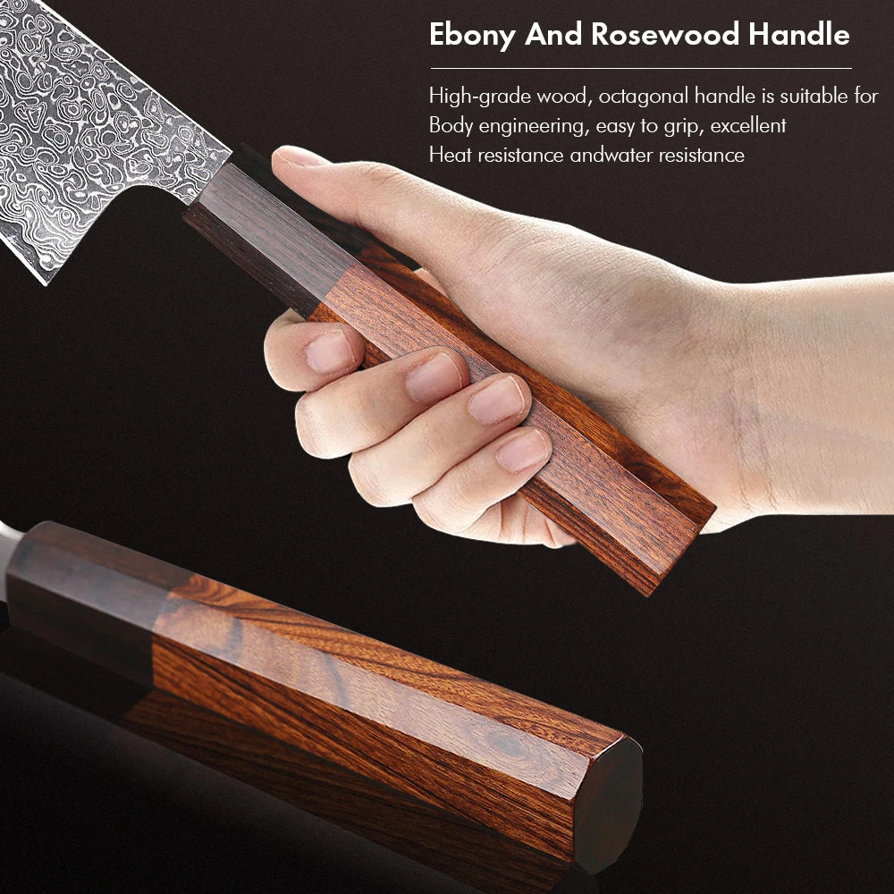 Turwho Japanese Hand Forged Honesuki Chef Knife Damascus