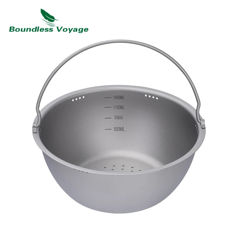 Boundless Voyage Titanium Camping Pot 2l Cooker Ultralight