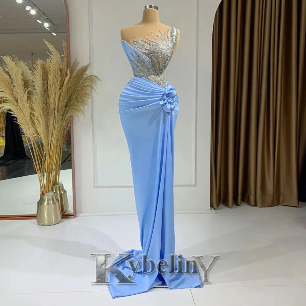 Kybeliny Graceful Evening Dresses Women Crytalsone-Shoulder