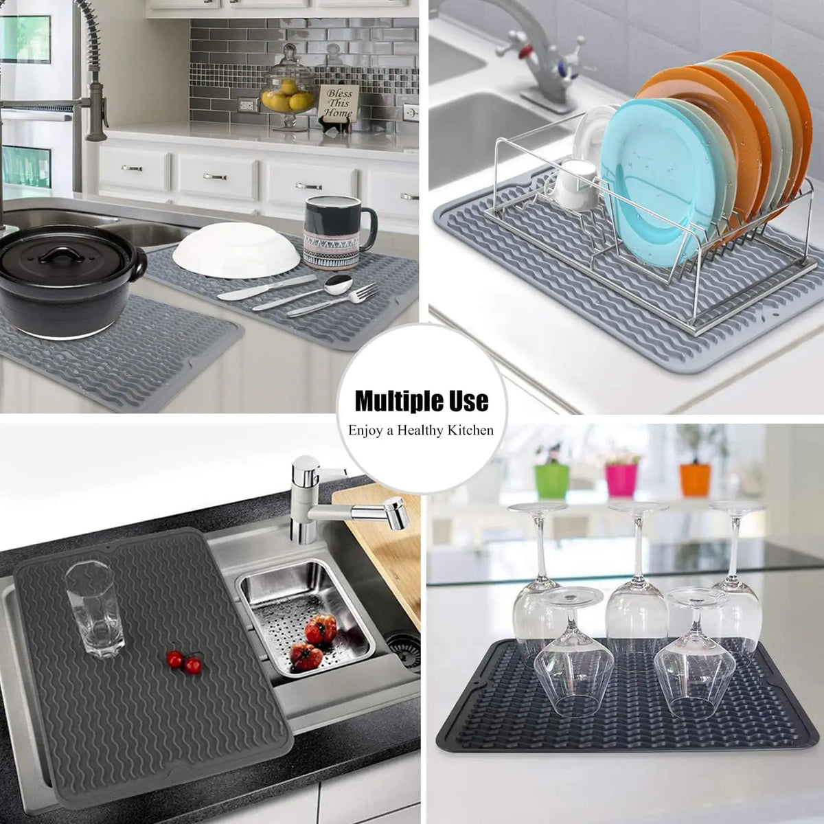 Silicone Dish Drying Mat Non-Slip Drying Rack Pad