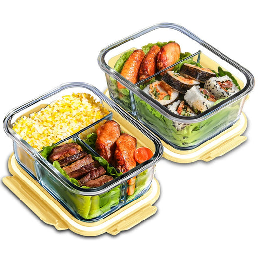 Lunch Box Glass Food Storage Containers Lids Meal