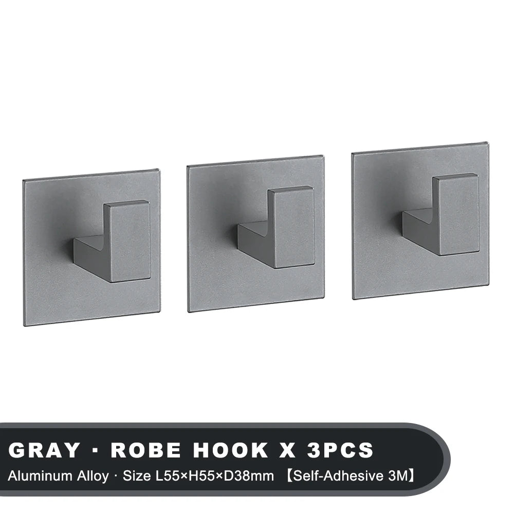 White Wall Hook Adhesive Towel Holder No Drill