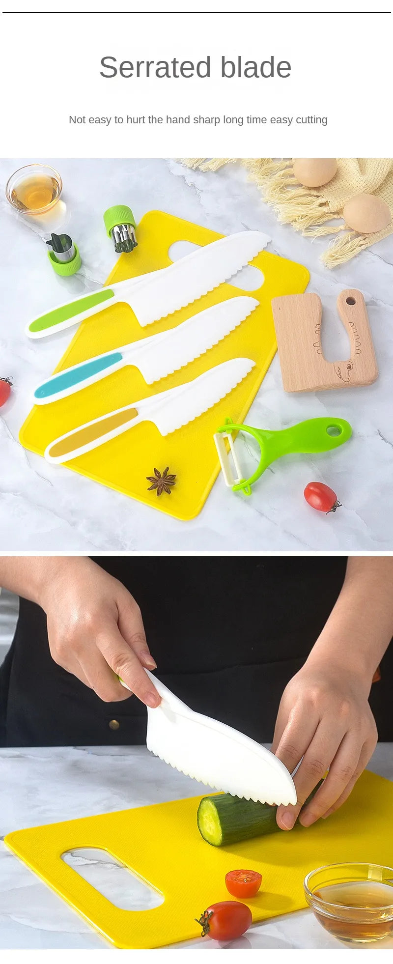 13/17pcs Montessori Kids Cooking Safe Knives Toddler 2-8