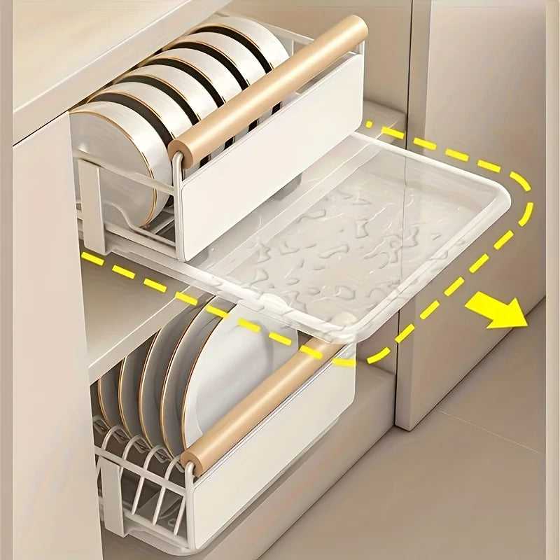 Space-Saving Drawer Organizer Pull Out Storage Rack Storing