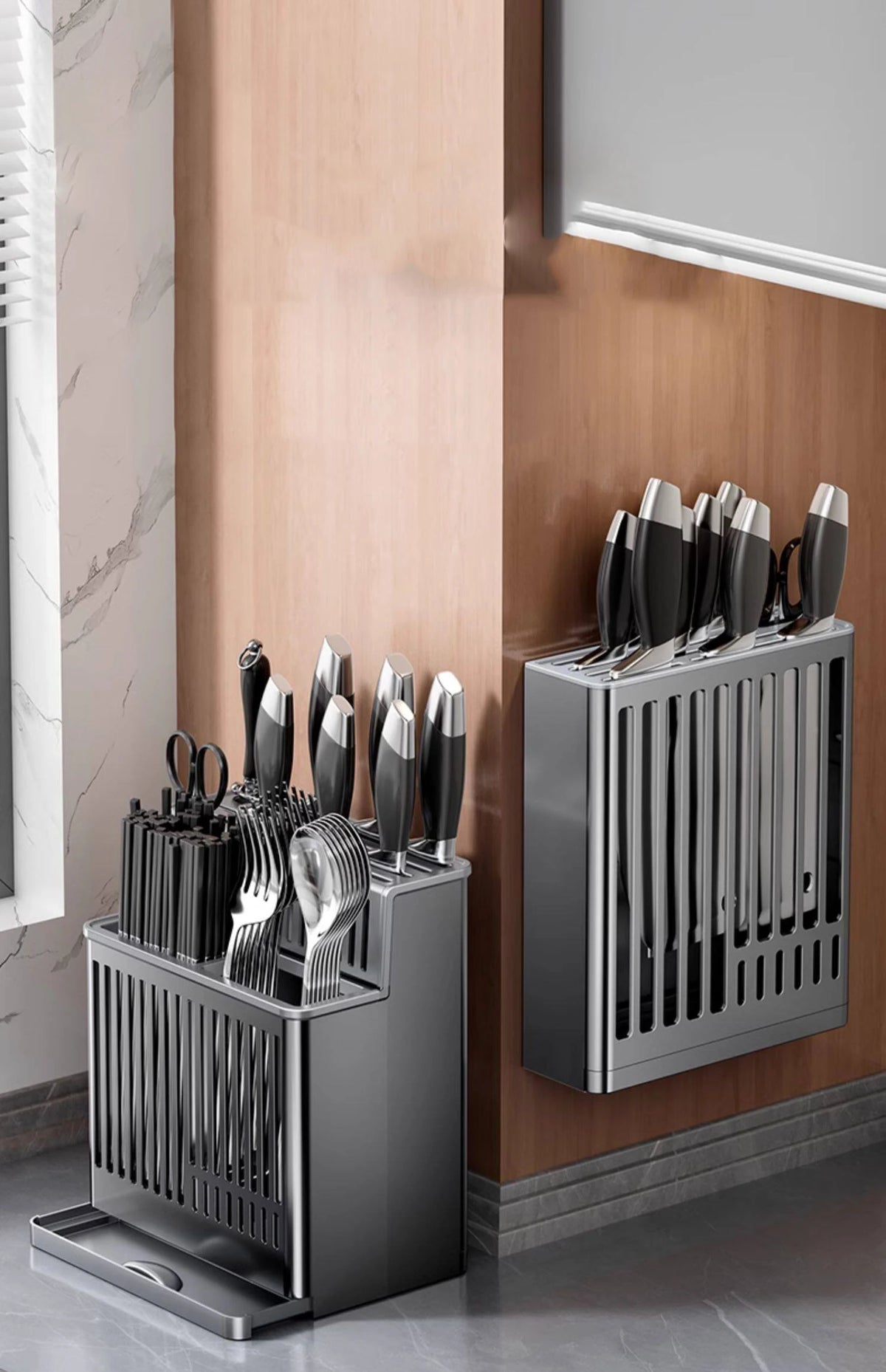 Knife Holder Multi-Function Utensil Stand Knife Block Pp