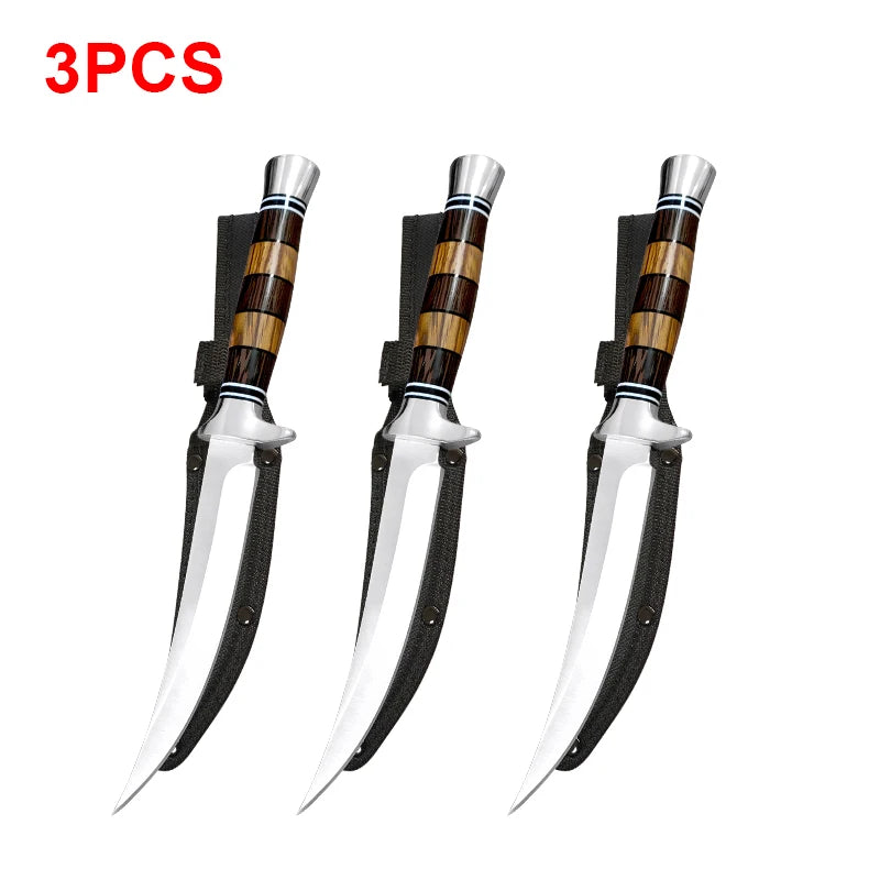 Stainless Steel Chef Knife Professional Boning Cleaver Wood