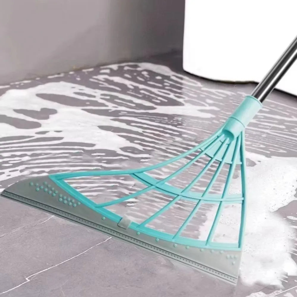 Silicone Floor Scraper Broom - Non-Stick Hair &