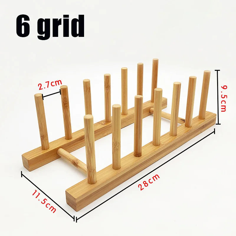 Plate Storage Rack Wooden Dish Rack Cup Dish