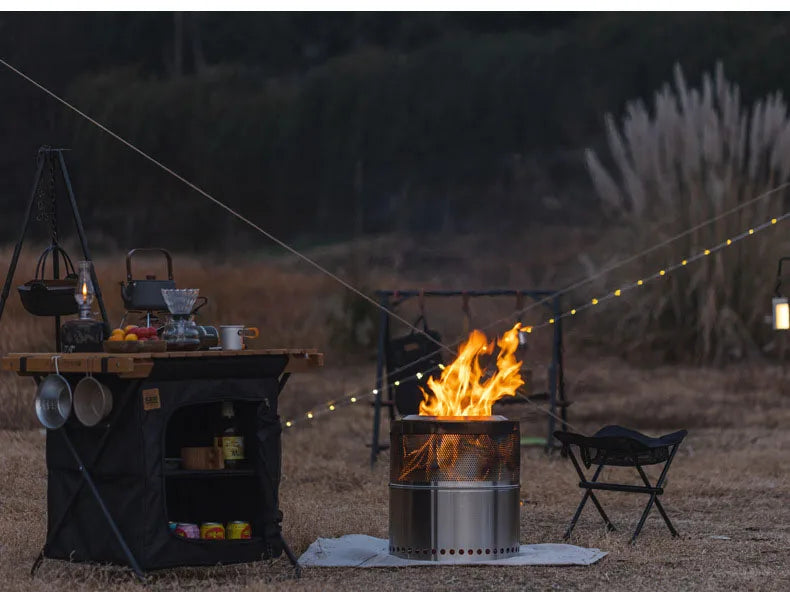 Camping Firewood Stove Folding Windproof Wood Burning Stove
