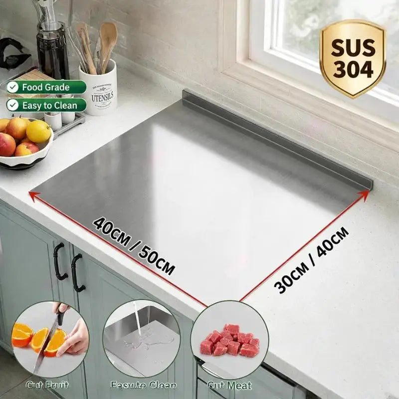 Large 304 Stainless Steel Dough Kneading Rolling Board
