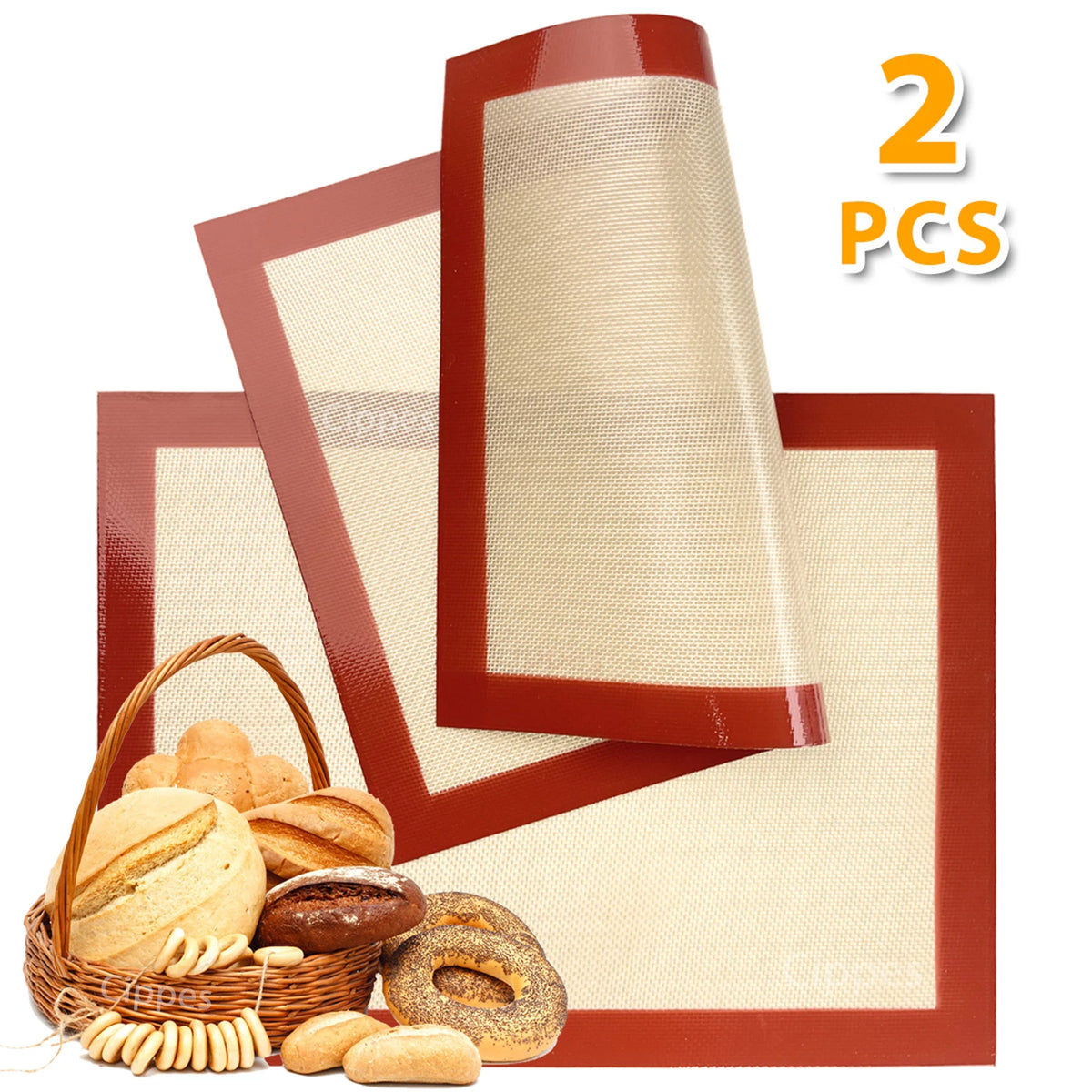 2pcs Silicone Baking Mats Oven Reusable Non Stick