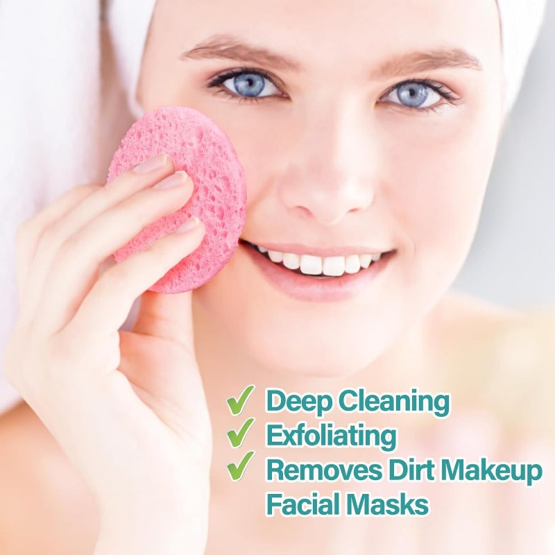 50-1000pcs Compress Face Wash Puff Natural Wood Pulp