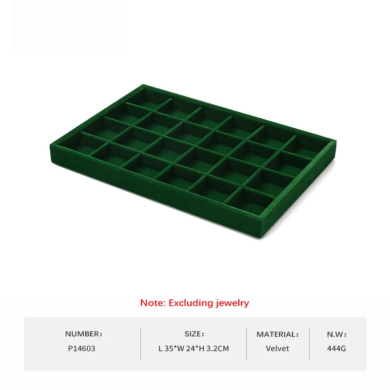 Woodten Green Premium Jewelry Display Tray Velvet Ring