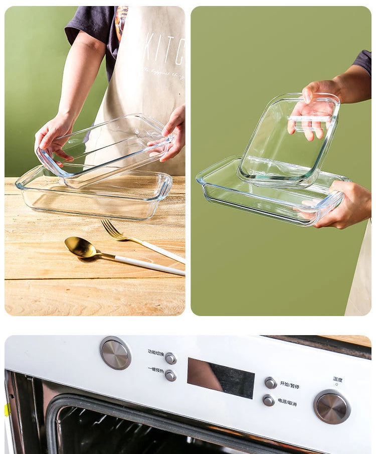 Bakeware Glass Platter Oven Baking Tray Baking Utensil