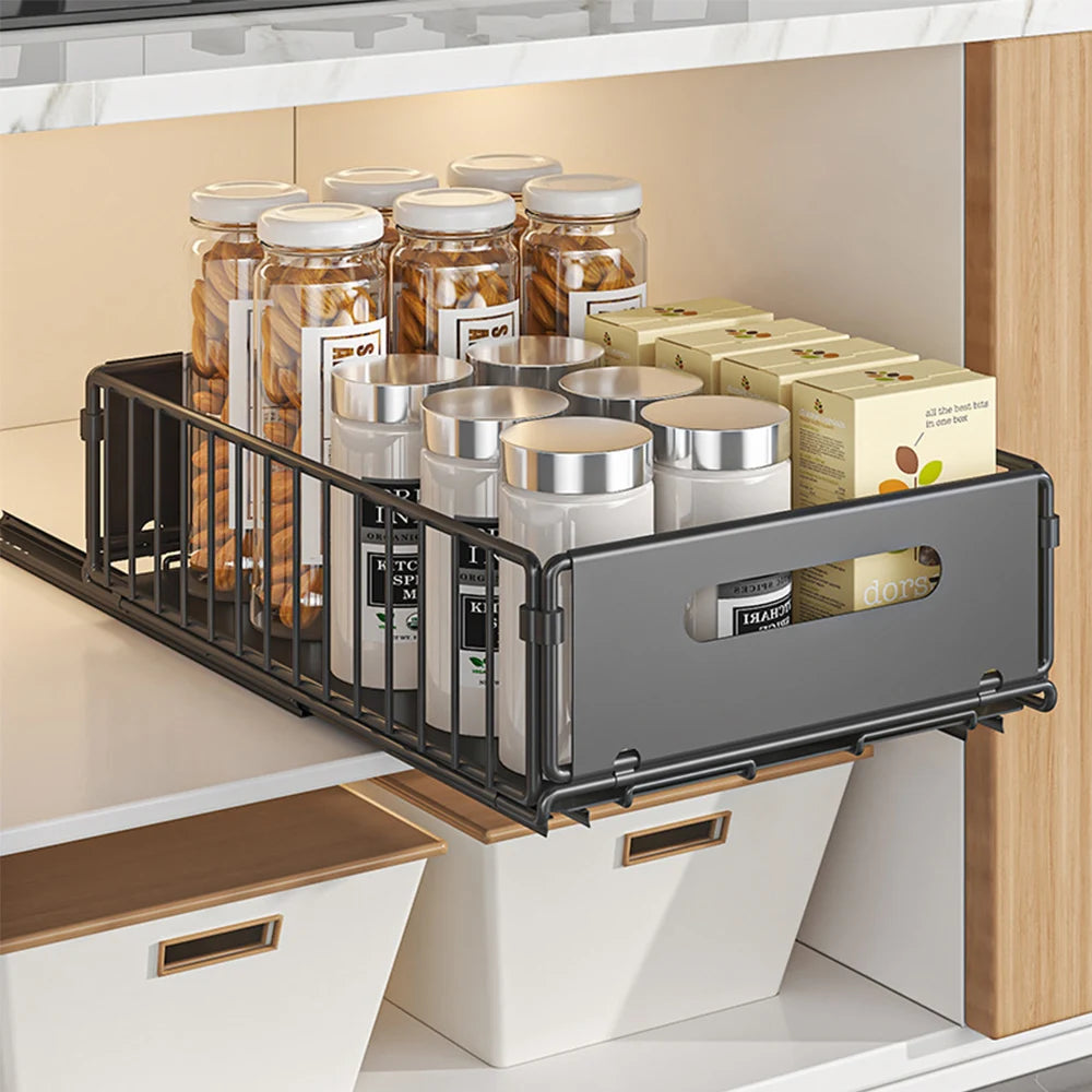 Storage Rack Pull Out Cabinet Organizer Slide Drawer