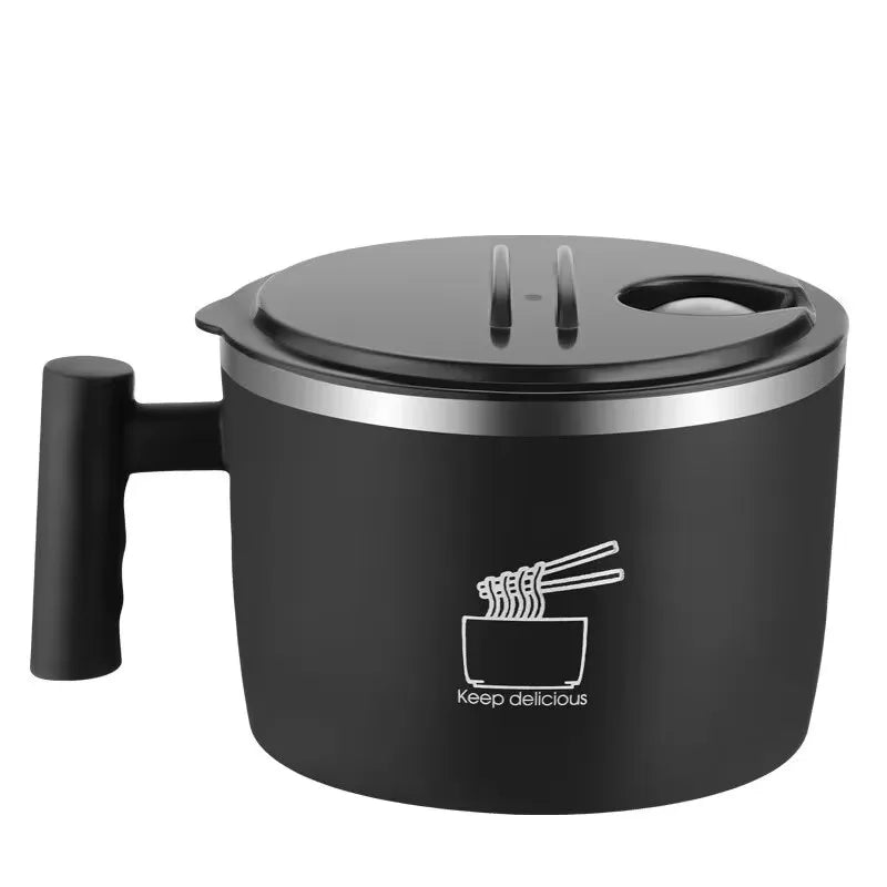 Stainless Steel Bowl Lid Instant Noodles Sealed Drain