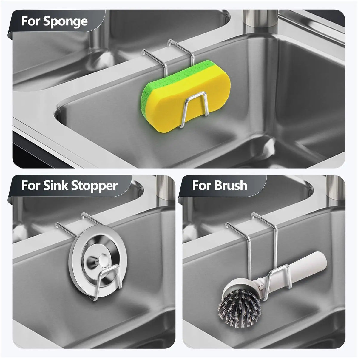 Dish Sink Sponge Holder Stainless Steel Quick Draining