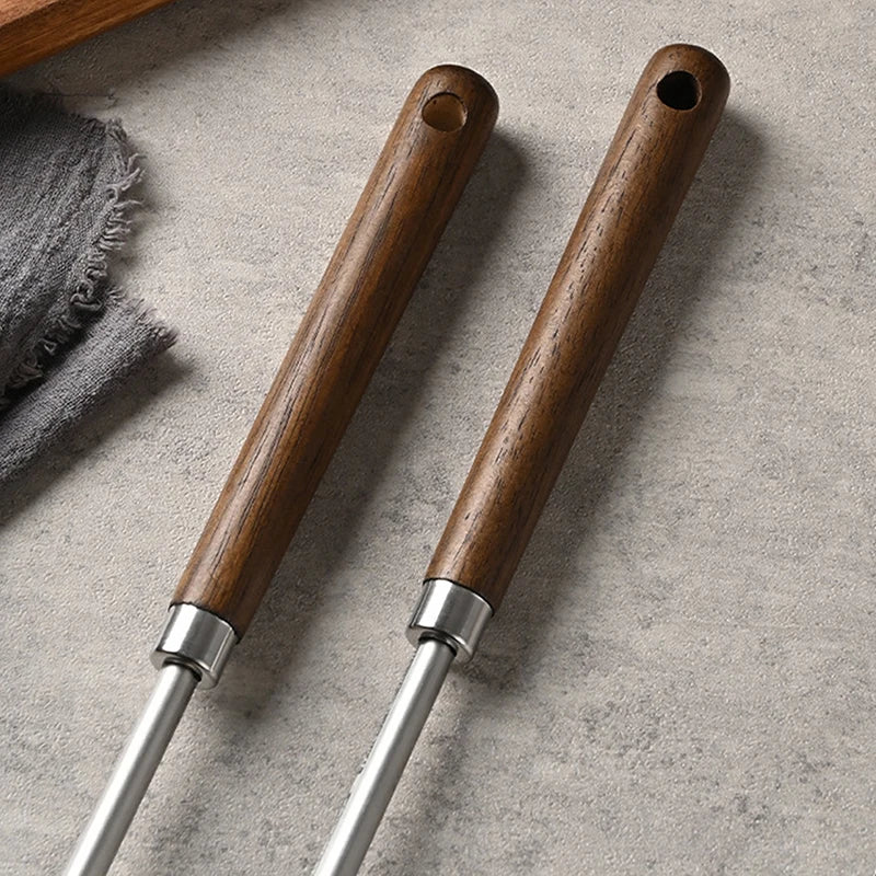 Stainless Steel Wok Spatula Chef-Specific Cooking Spoon Wooden