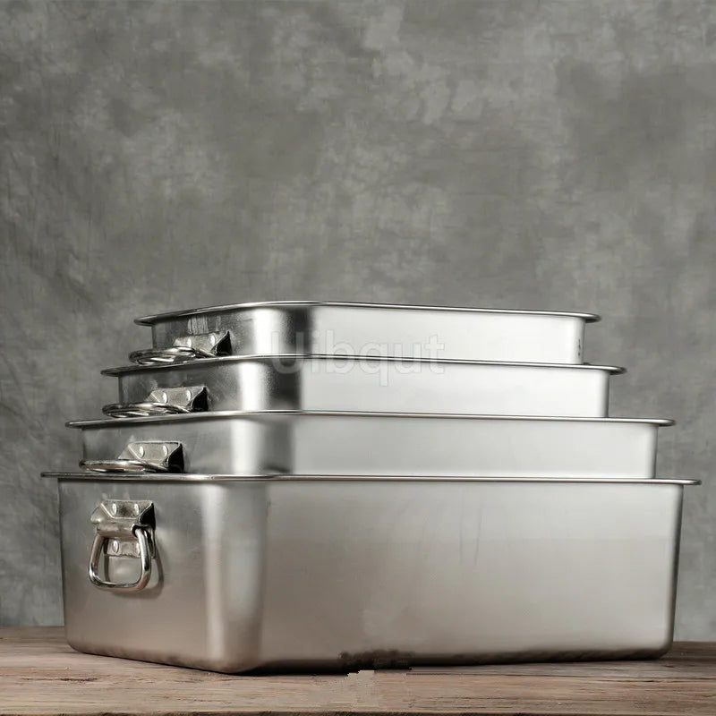 304 Stainless Steel Plate Metal Tray Handle Square