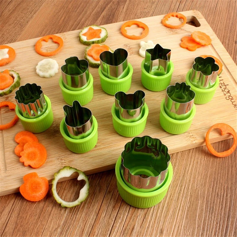 1set Multi-Style Vegetables Cookie Cutter Embossing Mould Cook