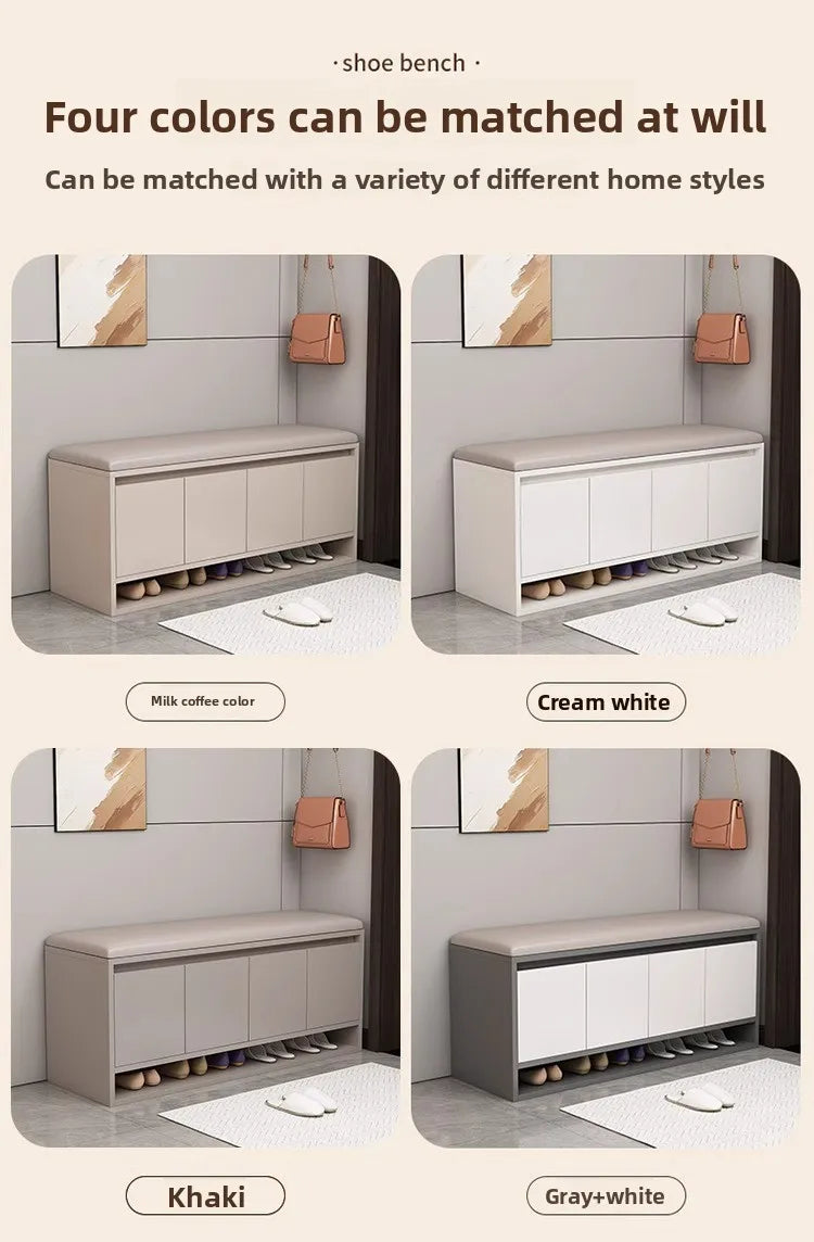 Shoe Storage Bench Cushion Seat Entryway Shoe Cabinet