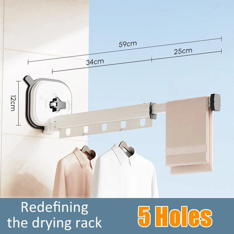 White No Punching Drying Rack Suction Cup Drying
