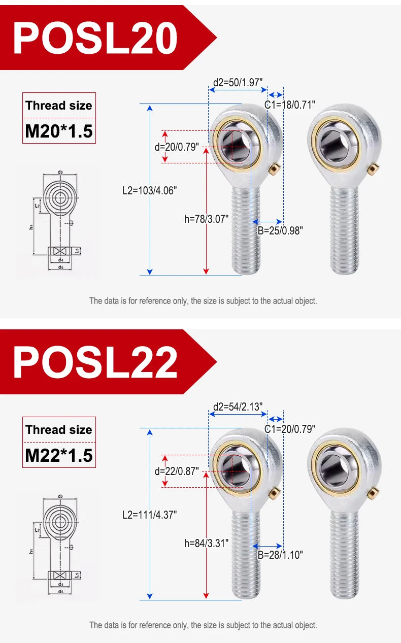 Rod End Joint Bearing Pos5-Pos30 Domestic Fisheye Grease