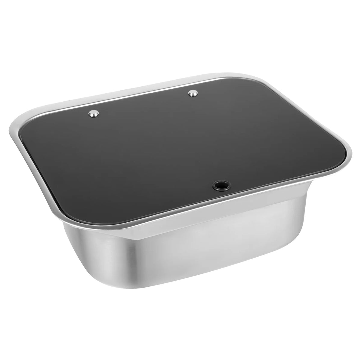Rv Sink Foldable Tempered Glass Cover&Faucet Stainless Steel