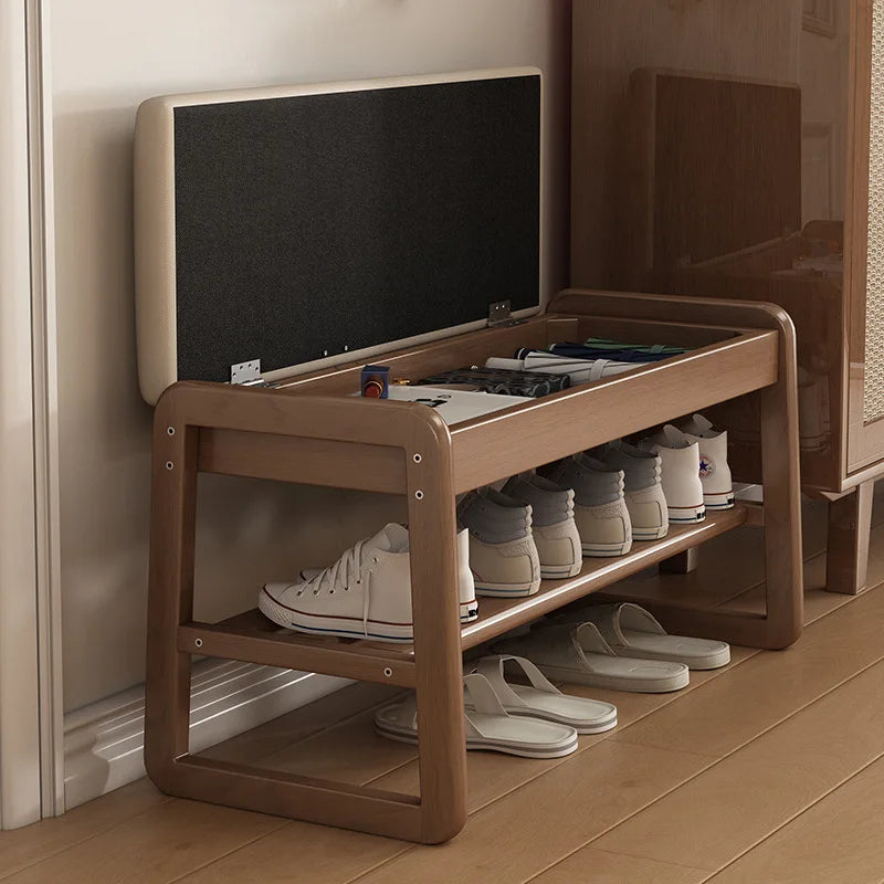 Solid Wood Storage Shoe Exchange Stool Solid Wood