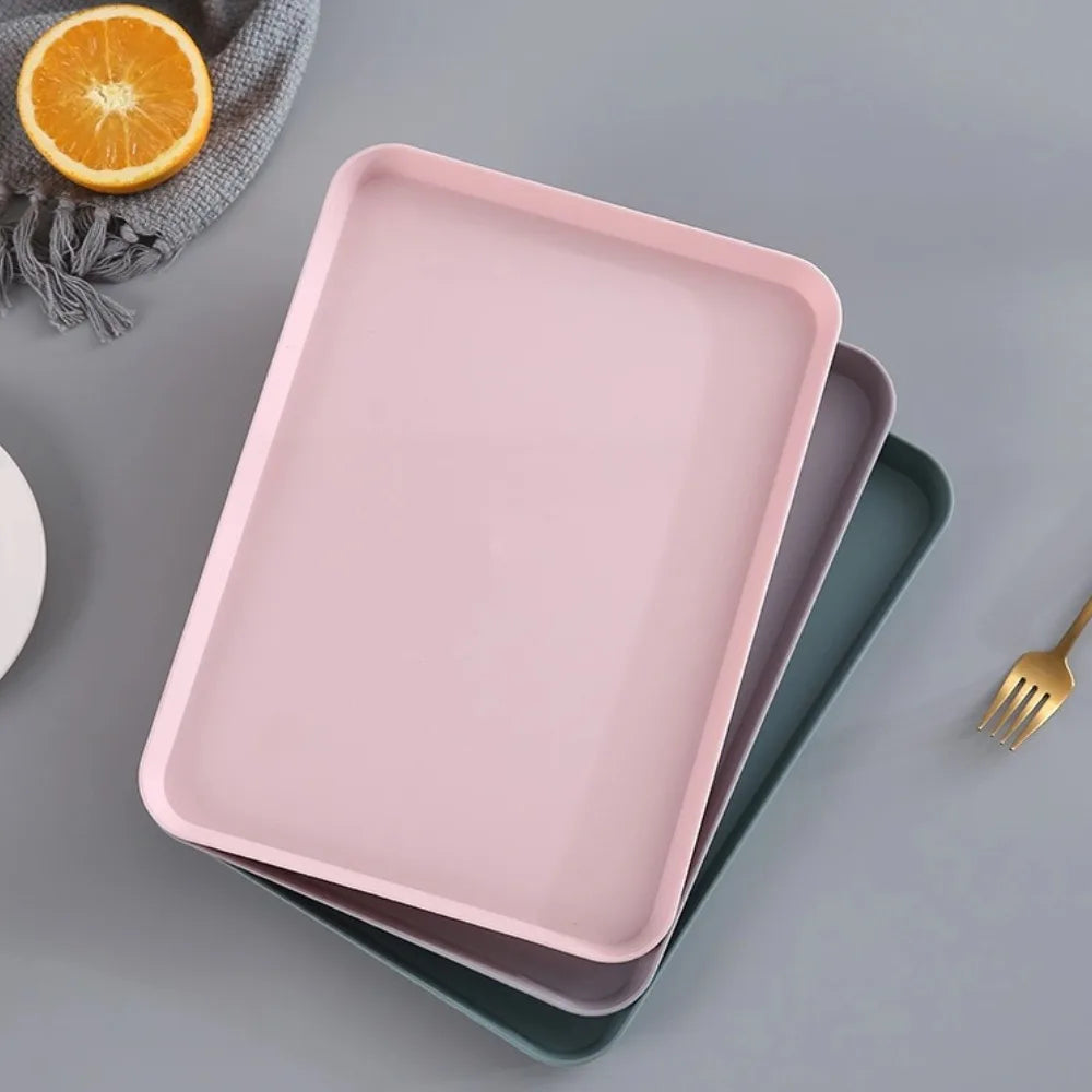 Nordic Rectangular Plastic Serving Tray Anti-Slip Pp Food