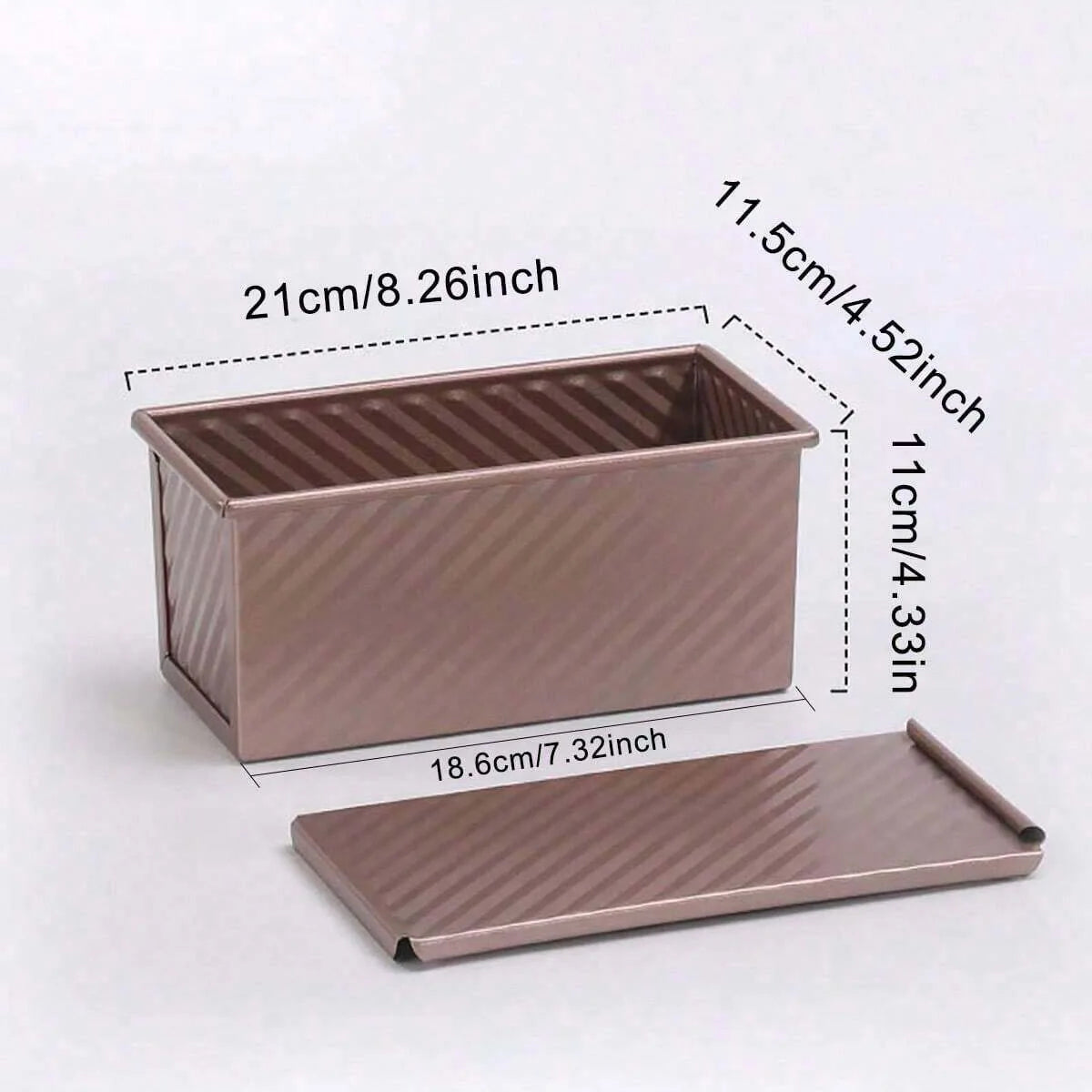 1pc Golden Loaf Pan Lid - Non-Stick Rust