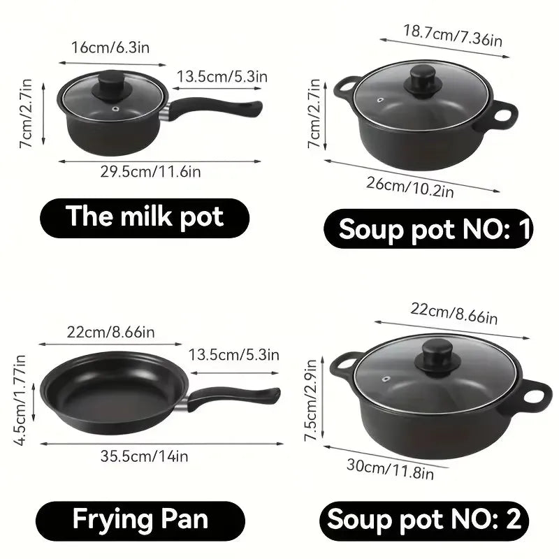 13-Piece Featuring Nonstick Induction Pots Frying Pan Cooking