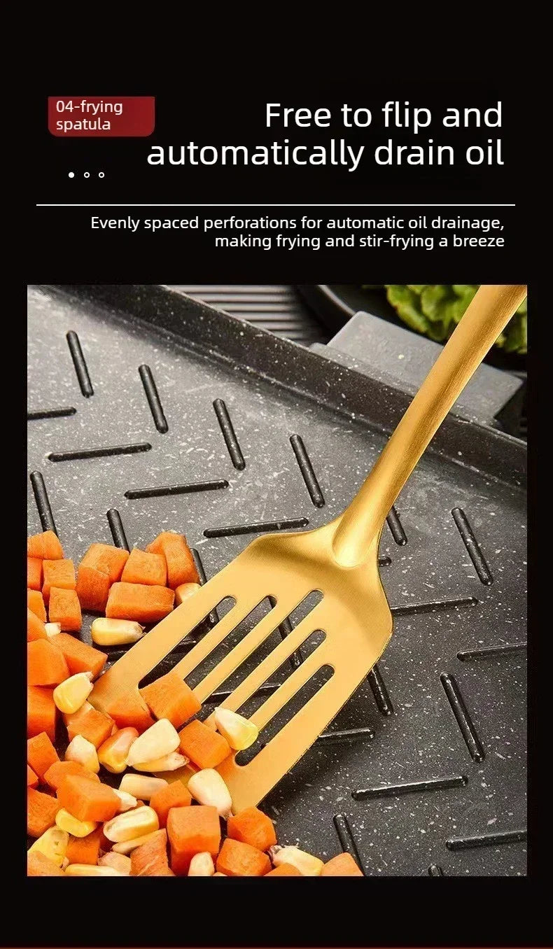 Gold Utensils Stainless Steel Cooking Cooking Spatula Slotted