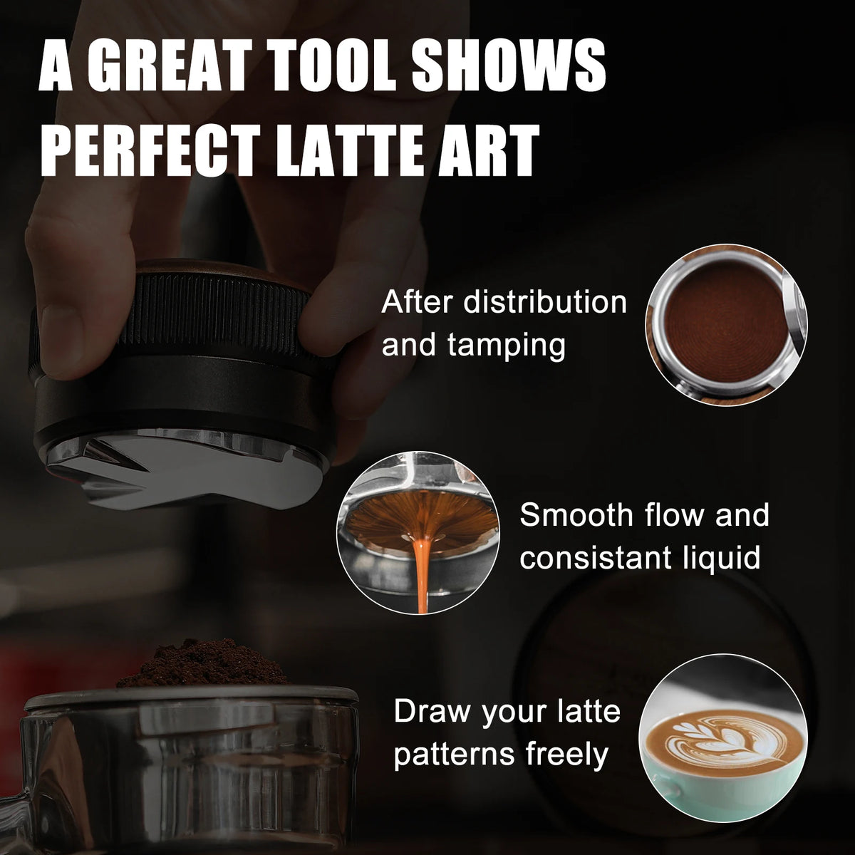 Mhw-3bomber 51/53/58mm Espresso Tamper Coffee Distributor