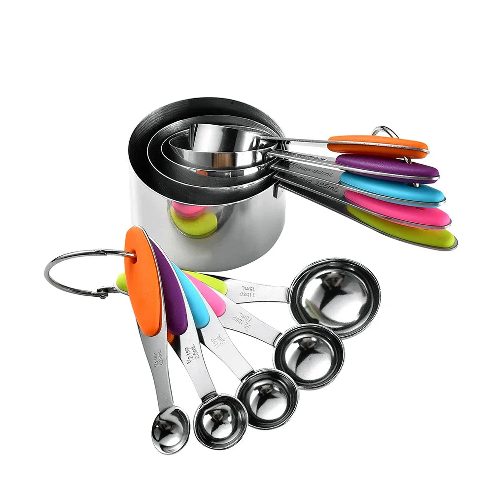 5/10pcs Stainless Steel Measuring Cups Spoons Baking Cake