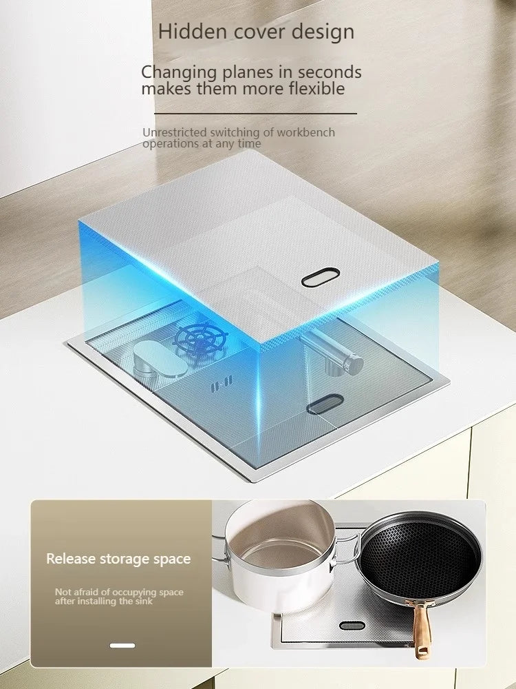 Stainless Steel Mini Hidden Sink Balcony Bar Apartment