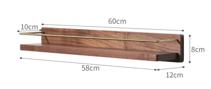 Wooden Towel Rack Roll Holder Wall Mounted Shelf
