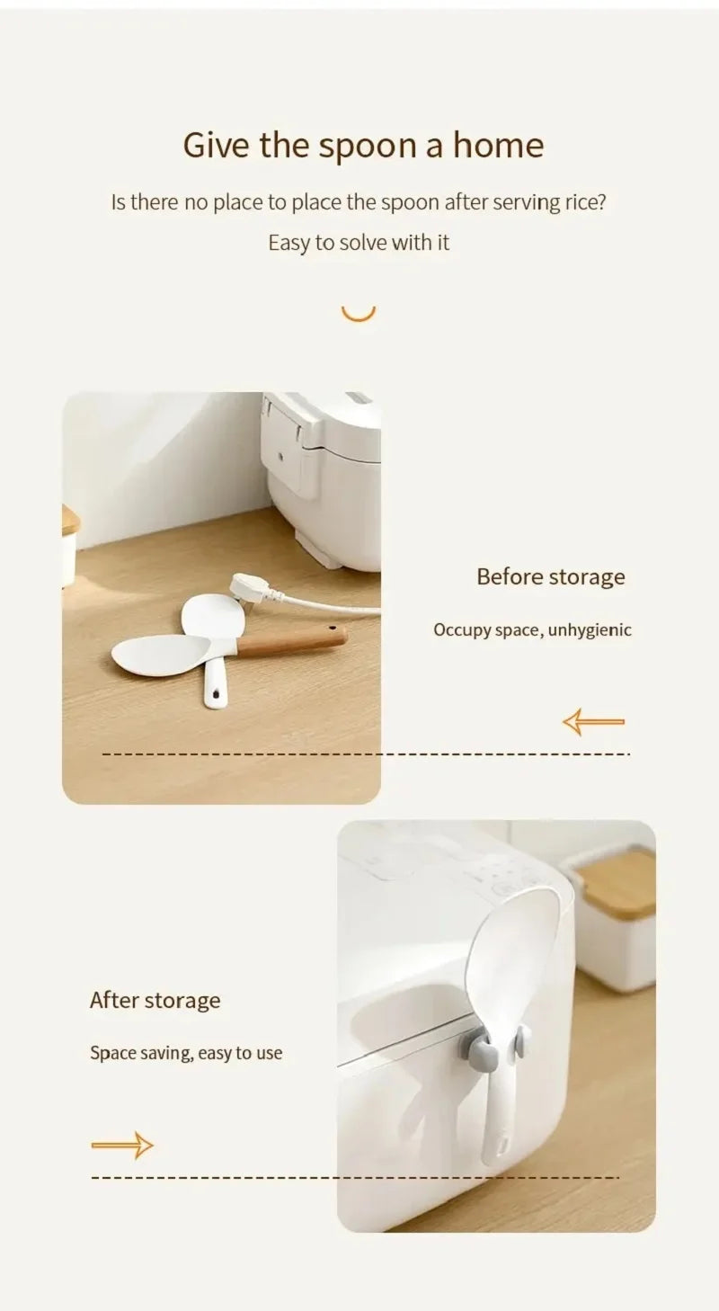 Silicone Rice Spoon Holder Heat Resistant Space Saving
