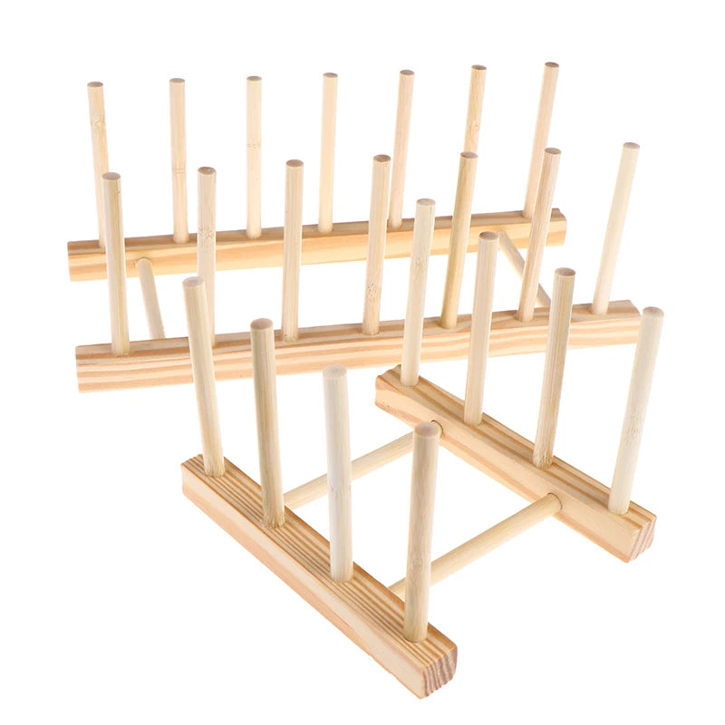 Wooden Dish Drainer Rack Plate Dish Drying Rack