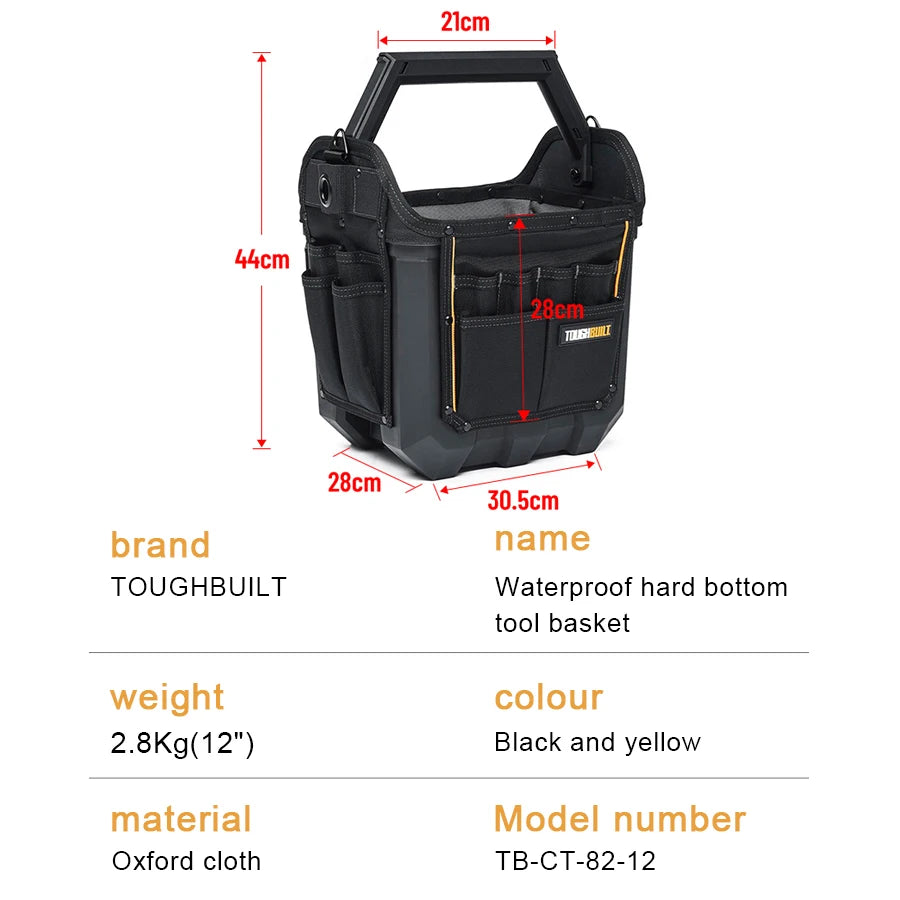 Toughbuilt Tb-Ct-82-12/Tb-Ct-82-16 Medium/Large Tote 1pcs Oxford