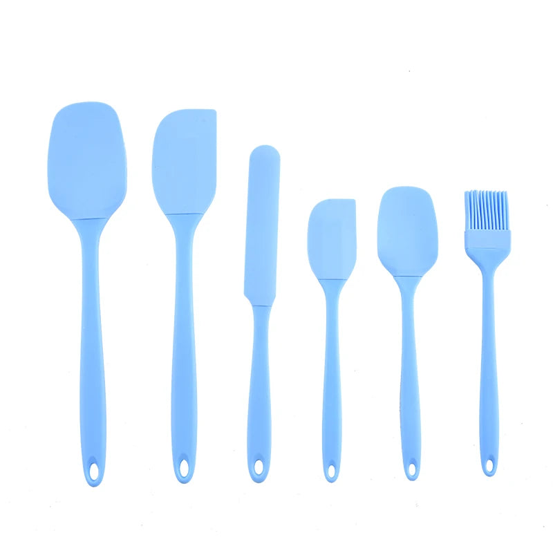 Silicone Kitchenware 6-Piece Cream Scraper Spatula Oil Brush