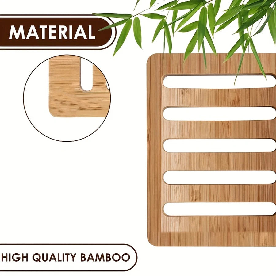 1/2pcs Bamboo Soap Holder Shower Wooden Soap Holder