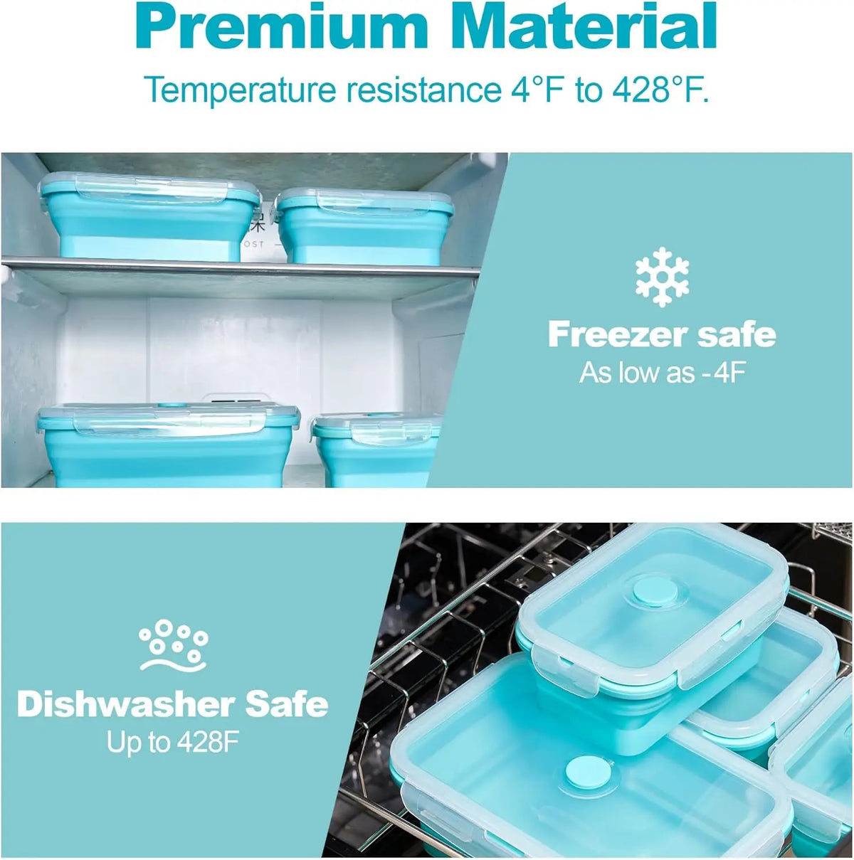 Collapsible Food Storage Containers Lids & Vent 11