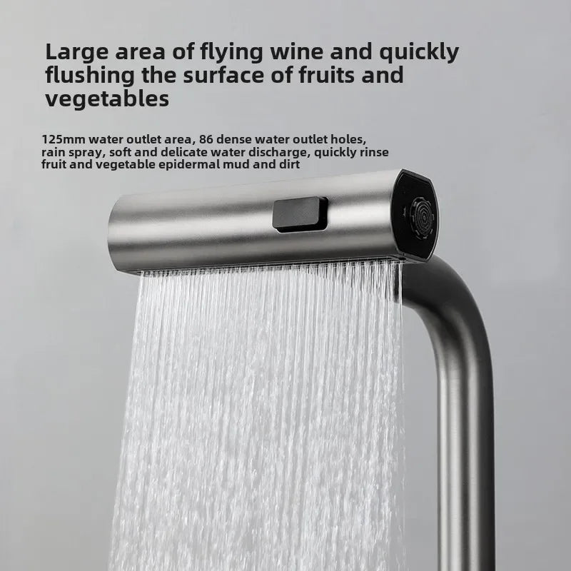 Faucet Cold Digital Display Pull-Out Rotatable Multi-Functional
