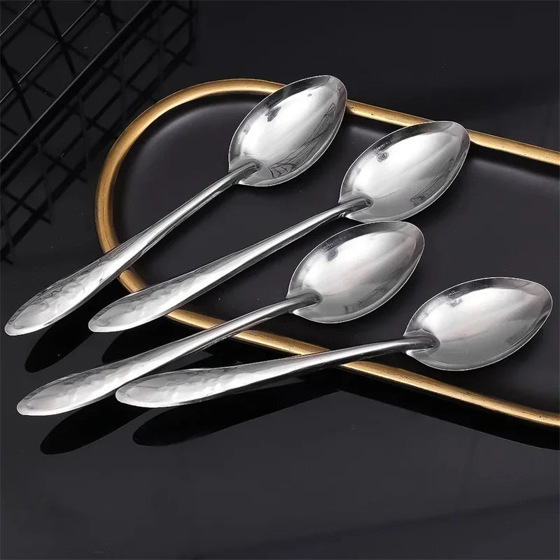 10pcs Stainless Steel Spoon Ramen Noodles Tablespoons Scoop