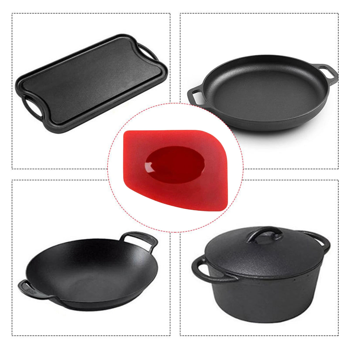 2pcs Grill Pan Scrapers Cast Iron Skillets Frying