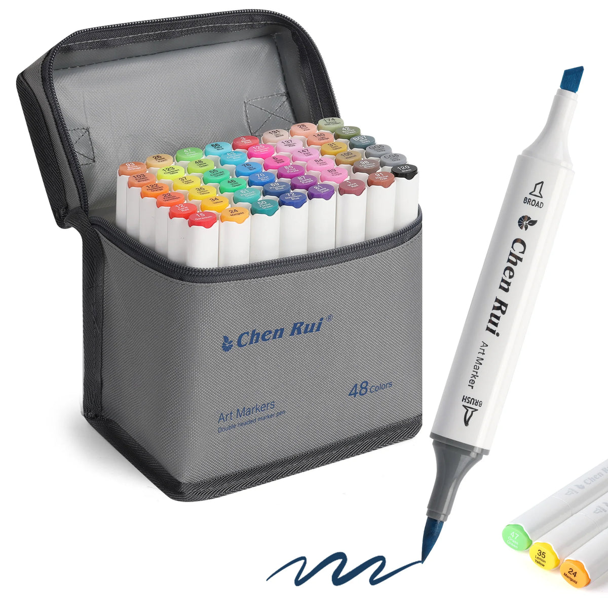 Chen Rui 48-168 Colors Brush Art Marker Dual