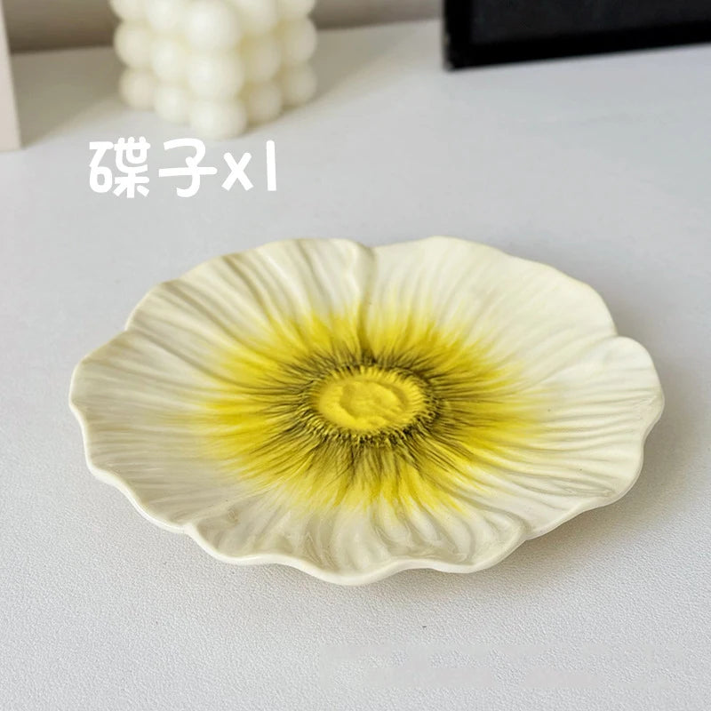 6-Inch Flower Small Dish Ceramic Small Dish Irregular