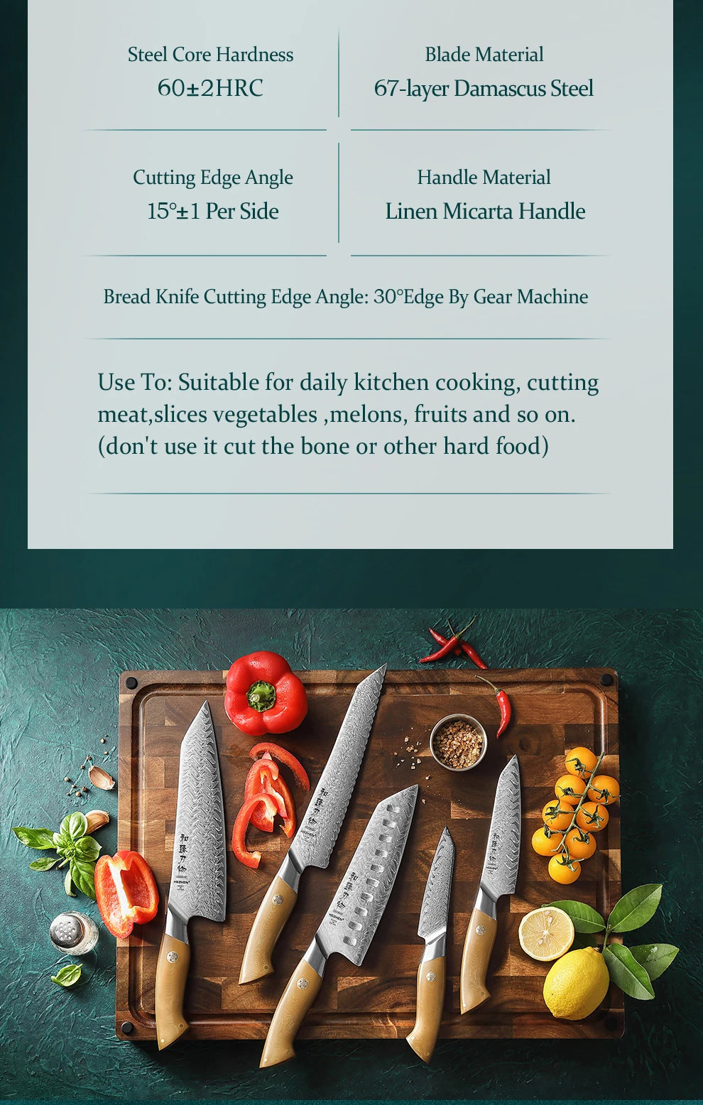 Hezhen 1pc Or 5pc Knife Chef Knife 67